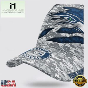 Custom Name NFL Seahawks Camo US Classic Baseball Cap