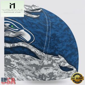Custom Name NFL Seahawks Camo US Classic Baseball Cap