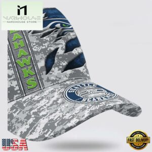 Custom Name NFL Seahawks Camo US Classic Baseball Cap