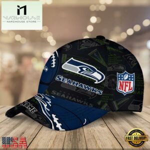 Custom Name NFL Seattle Seahawks Cap Hats For Fans 6 Custom Name NFL Seattle Seahawks Classic Cap For Fans