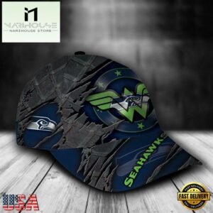 Custom Name NFL Seattle Seahawks Wonder Woman All Over Print 3D Classic Cap