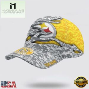 Custom Name NFL Steelers Camo US Classic Baseball Cap