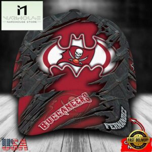 Custom Name NFL Tampa Bay Buccaneers Batman 3D Cap Hats 7 Custom Name NFL Tampa Bay Buccaneers Batman All Over Print 3D Classic Cap