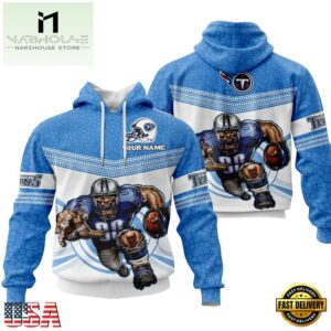 Custom Name NFL Tennessee Titans Mascot All Over Print Hoodie Shirt