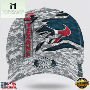 Custom Name NFL Texans Camo US Classic Baseball Cap