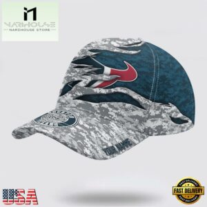 Custom Name NFL Texans Camo US Classic Baseball Cap