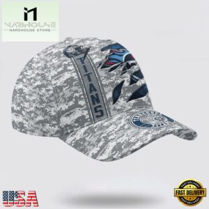Custom Name NFL Titans Camo US Classic Baseball Cap