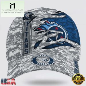 Custom Name NFL Titans Camo US Classic Baseball Cap