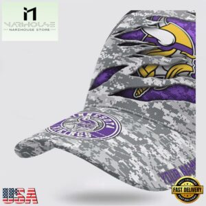 Custom Name NFL Vikings Camo US Classic Baseball Cap