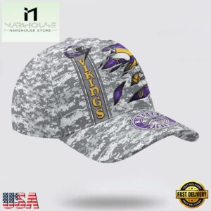 Custom Name NFL Vikings Camo US Classic Baseball Cap