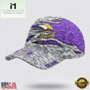 Custom Name NFL Vikings Camo US Classic Baseball Cap
