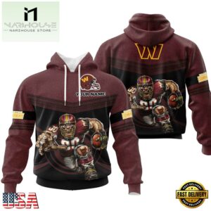 Custom Name NFL Washington Commanders Mascot All Over Print Hoodie Shirt