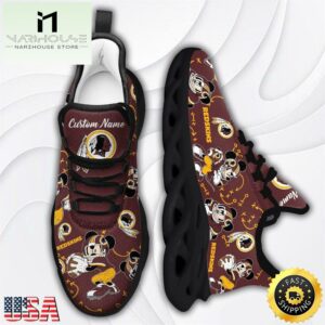 Custom Name NFL Washington Redskins Mickey Mouse Max Soul Shoes