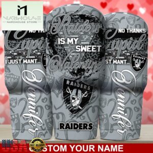 Custom Name Oakland Raiders NFL You Are My Sweet Valentine Day Tumbler