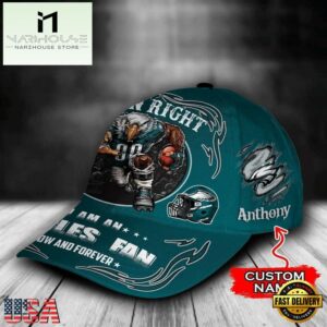 Custom Name Philadelphia Eagles NFL Mascot Damn Right Football Team Baseball Cap