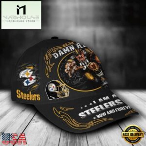Custom Name Pittsburgh Steelers NFL Mascot Damn Right Sport Baseball Cap