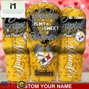 Custom Name Pittsburgh Steelers NFL You Are My Sweet Valentine Day Tumbler