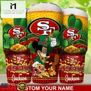Custom Name San Francisco 49ers NFL Irish Mickey Patrick Day Tumbler