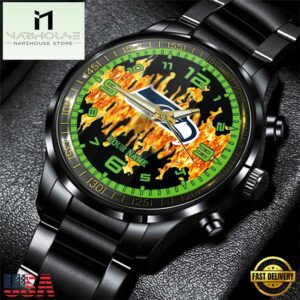 Custom Name Seattle Seahawks NFL 3D Men Black Stainless Steel Watch Gift For Fans