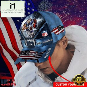 Custom Name Seattle Seahawks NFL Super Bowl LIX Baseball Cap