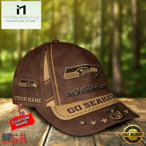 Custom Name Seattle Seahawks Nfl Team Sport Baseball Cap