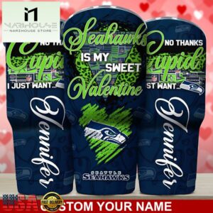 Custom Name Seattle Seahawks NFL You Are My Sweet Valentine Day Tumbler