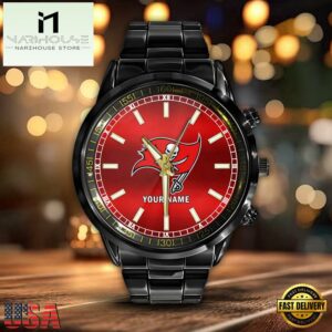 NFL Custom Name Tampa Bay Buccaneers Black Fashion Watch Gifts For Sport For Fan 7 Custom Name Tampa Bay Buccaneers NFL Black Fashion Watch Gifts For Sport For Fan