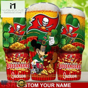 Custom Name Tampa Bay Buccaneers NFL Irish Mickey Patrick Day Tumbler