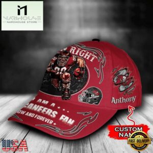 Custom Name Tampa Bay Buccaneers NFL Mascot Damn Right Sport Baseball Cap