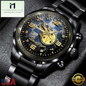 Custom Name Tennessee Titans NFL 3D Men Black Stainless Steel Watch Gift For Fans