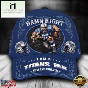 Custom Name Tennessee Titans NFL Mascot Damn Right Football Team Baseball Cap