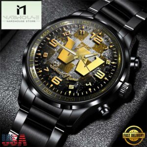 Custom Name Washington Commanders NFL 3D Men Black Stainless Steel Watch Gift For Fans