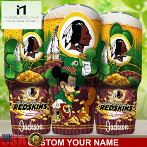 Custom Name Washington Redskins NFL Irish Mickey Patrick Day Tumbler