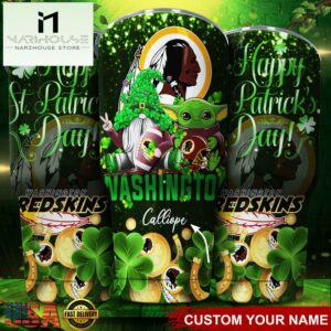 Custom Name Washington Redskins NFL Shamrock Happy Patrick Day Tumbler