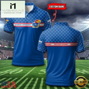 Custom NCAA Kansas Jayhawks Team Logo Pattern Polo Shirt
