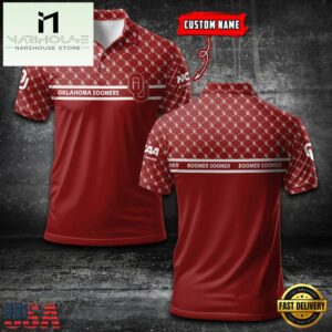 Custom NCAA Oklahoma Sooners Team Logo Pattern Polo Shirt