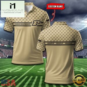 Custom NCAA Purdue Boilermakers Team Logo Pattern Polo Shirt