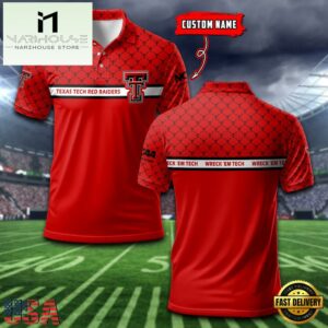 Custom NCAA Texas Tech Red Raiders Team Logo Pattern Polo Shirt