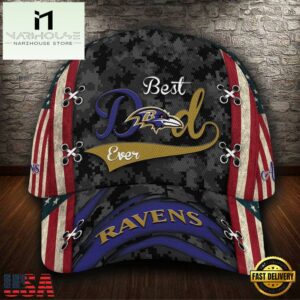 Custom NFL Baltimore Ravens Best Dad Camo All Over Print 3D Classic Cap