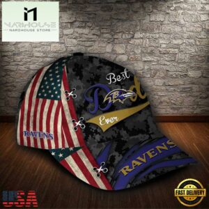 Custom NFL Baltimore Ravens Best Dad Camo All Over Print 3D Classic Cap