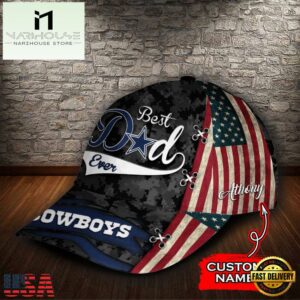 Custom NFL Dallas Cowboys Best Dad Camo All Over Print 3D Classic Cap