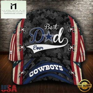 Custom NFL Dallas Cowboys Best Dad Camo All Over Print 3D Classic Cap