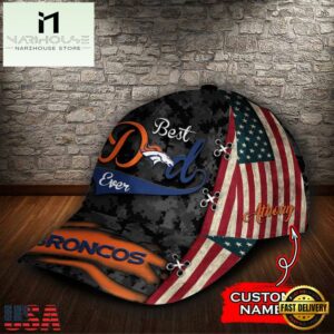 Custom NFL Denver Broncos Best Dad Camo All Over Print 3D Classic Cap