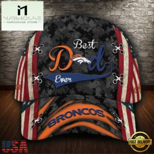 Custom NFL Denver Broncos Best Dad Camo All Over Print 3D Classic Cap