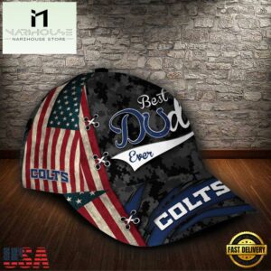 Custom NFL Indianapolis Colts Best Dad All Over Print 3D Classic Cap