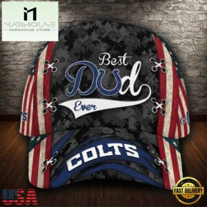 Custom NFL Indianapolis Colts Best Dad All Over Print 3D Classic Cap