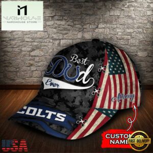 Custom NFL Indianapolis Colts Best Dad All Over Print 3D Classic Cap