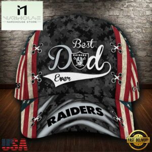 Custom NFL Las Vegas Raiders Best Dad All Over Print 3D Classic Cap