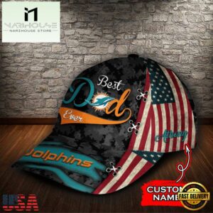Custom NFL Miami Dolphins Best Dad Ever All Over Print 3D Classic Cap