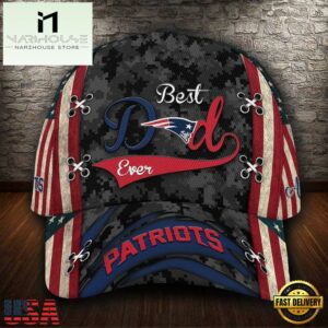 Custom NFL New England Patriots Best Dad All Over Print 3D Baseball Cap